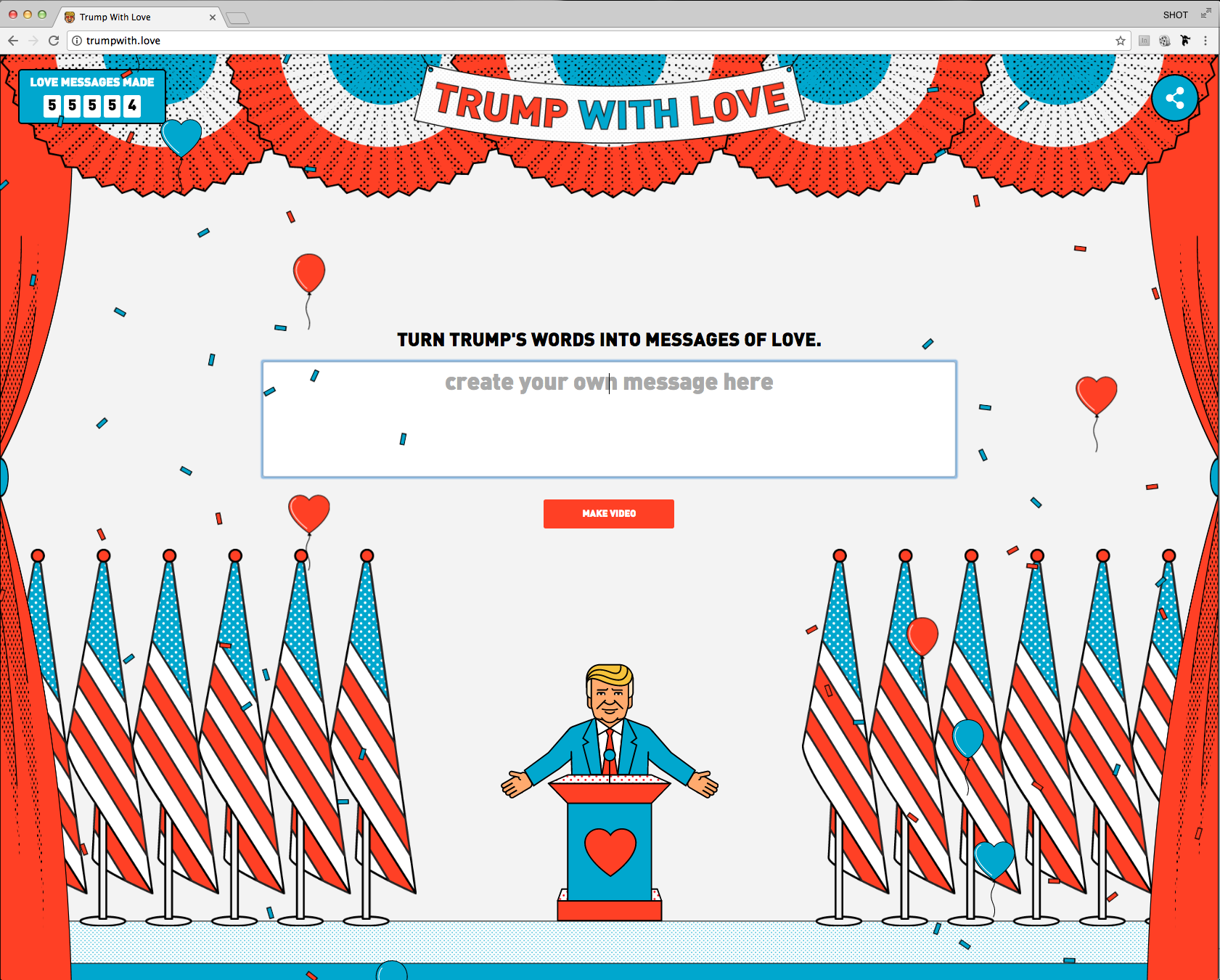 Trump With Love – Turn Trump’s Words  Into Message Of Love
